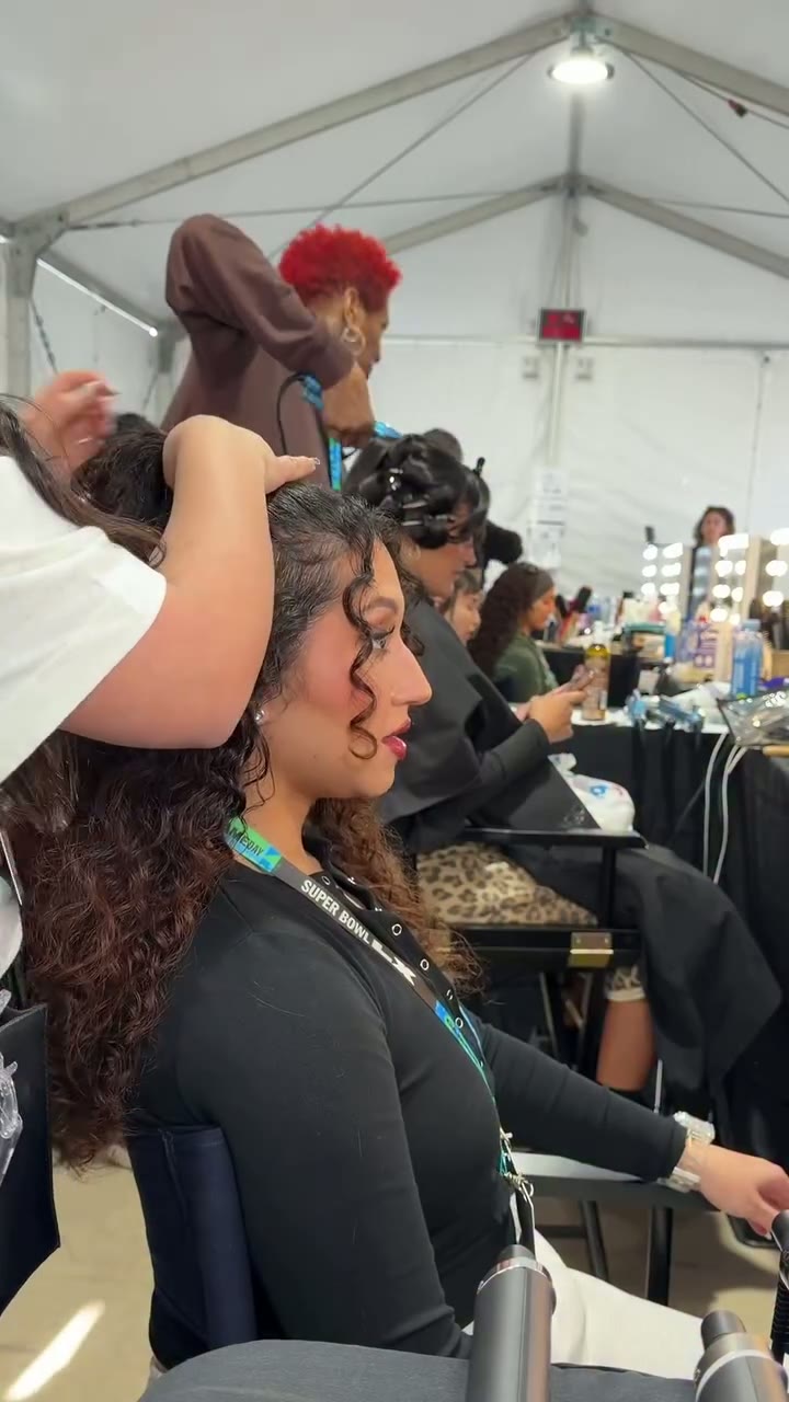 Backstage at the Super Bowl halftime show